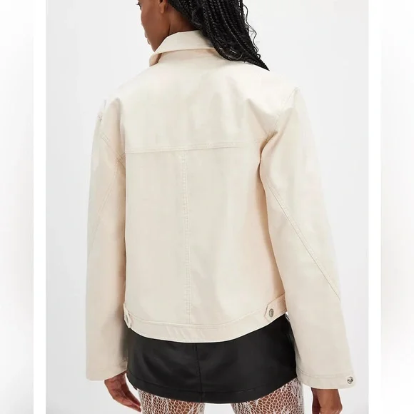 FREE PEOPLE WE THE FREE Blair Vegan Suede Jacket In Sea salt - Picture 3 of 15